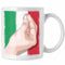 Trendation - Tasse Italien Flagge Handbewegung Geschenk für Italien-Liebhaber (Weiß)