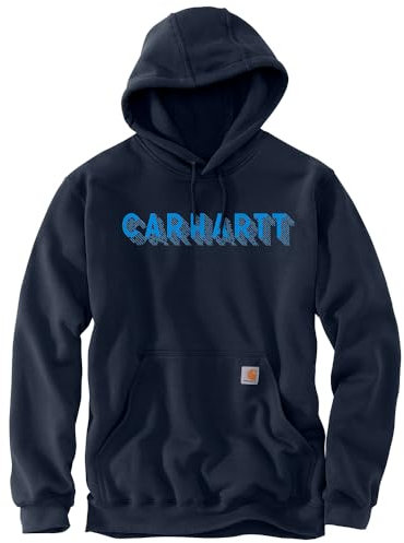 Carhartt Rain Defender Mittelschweres Sweatshirt mit lockerer Passform und Logo-Grafik für Herren Blau M