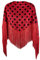 Flamenco Schal mit roten Punkten, 145 cm x 90 cm, Schwarz / Rot, 140x90
