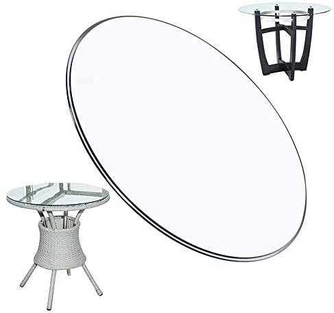 FREAZE Glatte Glastischplatte Hochleistungs-Esstisch Runder Glastisch Küchentisch Dekorative Arbeitsplatte Aus Gehärtetem Glas Leicht Zu Reinigen 28-100cm (Size : 100cm/40in)