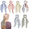 besbomig 6 Stück Frauen Scrunchies Haargummi, Haargummi mit Schleife, Chiffon Bowknot Haarband, Nylon Vintage Floral Elastische Pferdeschwanz Halter für Mädchen Haarschmuck