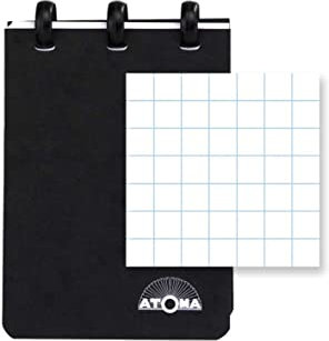 ATOMA Notizbuchsystem - Traditional Colors Cardboard - A7 - schwarz - Kariert 5 mm