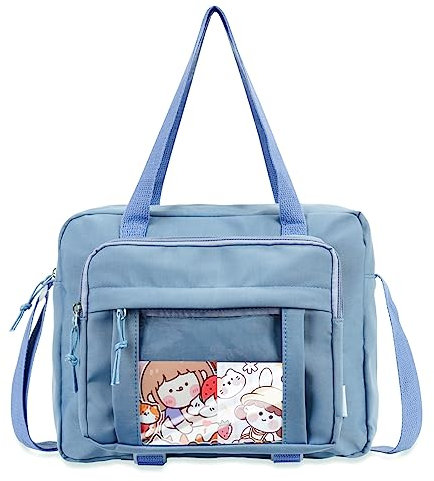 Phaoullzon Süße Umhängetasche für Teenager, Kawaii, Kuriertasche, Nylon, Schultertasche, Blau, Medium, Größe M