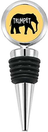 Elephant Growl Roar Trumpet Bottle Stopper Stainless Steel Rubber Reusable