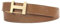 Zakatte • Damen Gürtel aus Kunstleder mit H-Schnalle Hüftgürtel Taillengürtel Damengürtel BS058 (Braun-Gold, 85 cm)