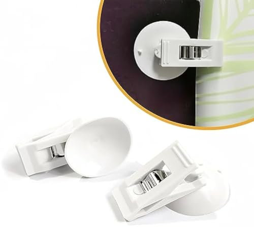 EBILUN Lot de 6 Clips pour Rideau de Douche avec Ventouse pour éviter Les éclaboussures d'eau, Protection Contre Les éclaboussures Coupe-Vent, il Suffit d'appuyer sur Le Clip sur Le Mur.