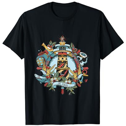 Leuchtturm St. Pauli - Coole Retro Tattoo Style T-Shirt