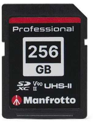 Manfrotto 256GB SD Professional Memory Card, UHS-II, V90, U3 280 MB/s Read, 250MB/s Write, Memory Card for Digital Reflex Cameras and Video Cameras Images, Waterproof and Dustproof