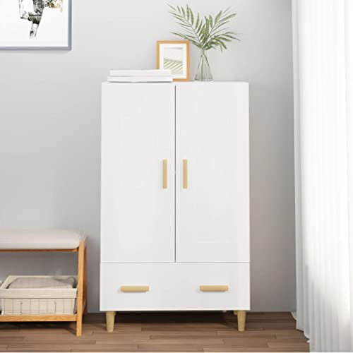 AUVYI Highboard Weiß 70x31x115 cm Holzwerkstoff Schuhregal Schmal Lowboard Wohnzimmer Aktenschrank Bücherregal Wäscheschrank Möbel Badezimmerschrank Küchenschrank