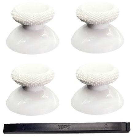 4PCS Custom Analog Thumb Sticks for Meta Quest 3 Controller, Replacement Thumbsticks for Oculus Quest 2 Left Right Controller, VR Accessories Repair Kit Joysticks Buttons for Metaquest Pro - White