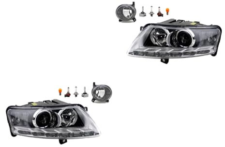 Johns, Scheinwerfer Satz Xenon passend für Audi A6 4F 10/2008-03/11 D3S H7 Links & Rechts + Nebelscheinwerfer + Leuchtmittel