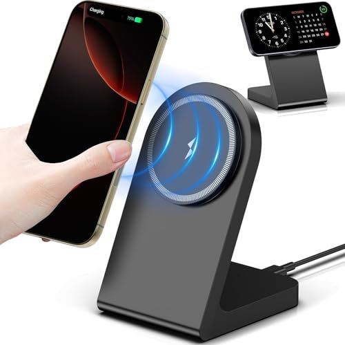 Mag Safe Wireless Ladegerät, Magnetische Kabellose Ladestation, Schnelle Mag-Safe Ladestation Kompatibel mit iPhone 16 15 14 13 12 Series, AirPods Pro 2, AirPods 3