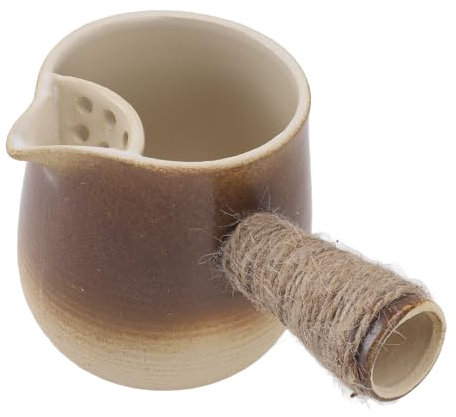 Milk Pot, Pottery Tea Pot Vintage Elegant Handcrafted Chinese Saucepan Milk Warmer Small Cookware, Clay Tea Maker for Cafes, Teahouses, Outdoor