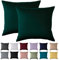 Kissenbezug 80x80 2er Set - Kopfkissenbezug 80 x 80 cm Grün Für Kissen 100% Mikrofaser Kissenhülle Bügelfrei & Knitterfrei mit Reißverschluss