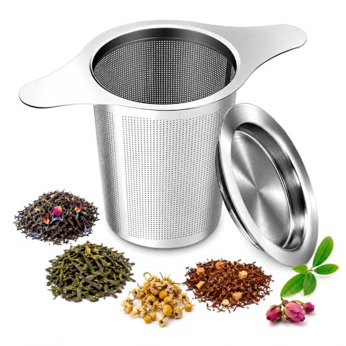 Premium Reusable Stainless Steel Tea Infuser - Fine Mesh Strainer for Loose Leaf Tea, Easy to Clean and Durable