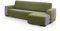 ECOMMERC3 Chaiselongue-Sofabezug für Eckteil rechts, Größe Rückenlehne: 240 cm, Bezug für Chaiselongue, Grün, weich, 100% Made in Spain