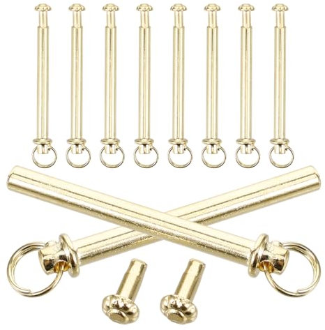 Amosfun Fan Nail Accessories 10 Sets Folding Hand Fan Repair Rivets with Rings 1.18 Inch Metal Shaft Pins Diy Craft Replacement Parts