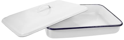 TOPBATHY Enamel Roasting Tray Casserole Dish Lid Loaf Pan Lid Bread Baking Pizza Baking Pan