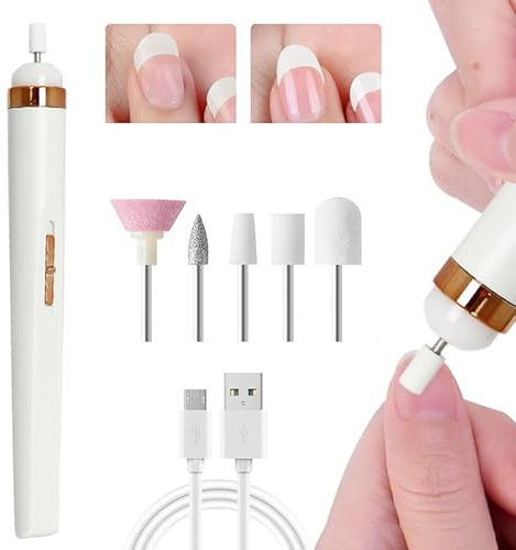 Nail Grinder, Designed specifically for Nail Beauty, Cordless Nail Grinder for Thick toenails, Nail and Foot Repair kit, Gift for Female Mothers (White)