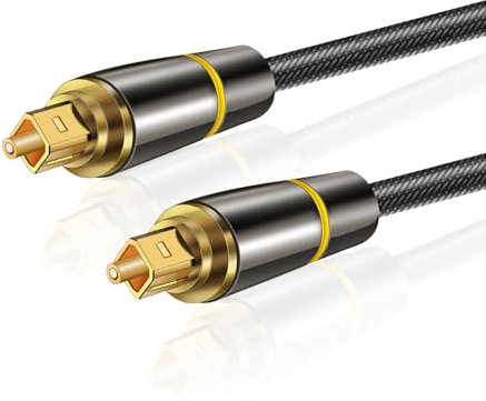 YOURKAY Cavo Ottico Audio Digitale in Fibra Ottica da 2 m, Spina Placcata oro 24K, Cavo Audio Ottico TOSLINK per TV, Amplificatori per Computer, Sale Domestiche
