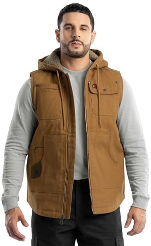 Wrangler Men's Sherpa Lined Vest With Hood Vest