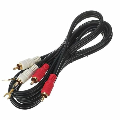 Audio Technica 408-W2000-146A - RCA Phono To RCA Phono Cable With Ground (1.5 Meter) (Black)