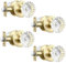 Leydebong 4 Pack Crystal Glass Door Knobs, Privacy No Key Door Knob for Bedroom and Bathroom, Heavy Duty Vintage Clear Crystal Door Knobs with Lock
