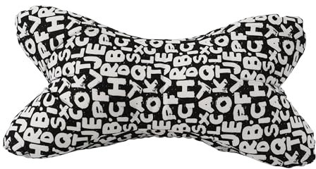 POWER INN | 43 x 23 cm Leseknochen | Großes Nackenkissen | Waschbares Lesekissen (Schwarz - Modern)