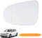 NewZC Coche Cristal de Espejo Retrovisor Izquierdo Calefactable para VW G-olf 6 MK6 2010-2014/G-olf GTI 2010-2014/VW G-olf VI (5K1) 2008-2013/VW G-olf VI Cabriolet (517) 2011-2016/VW 1T3 2010-2015