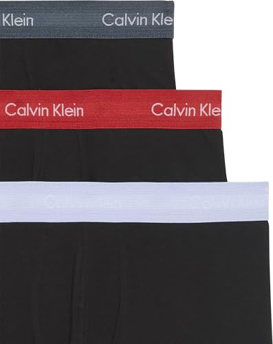 Calvin Klein Men’s 3 Pack Low Rise Trunks, Multi (Black Bodies W/Ink/Adrenaline Rush), S