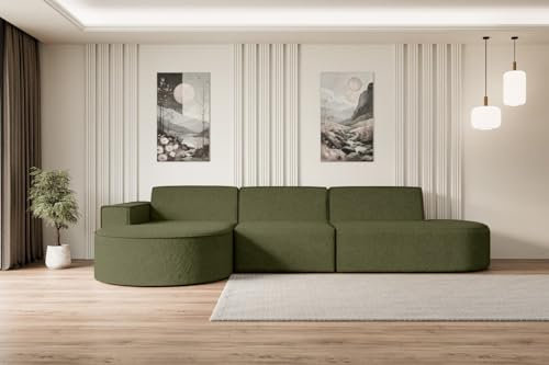 ALTDECOR Ecksofa in L-Form Corner Sofa Bett Eckcouch Couch Wohnlandschaft Cauchsofa MARI-L2-317x163x73,5 cm Grün
