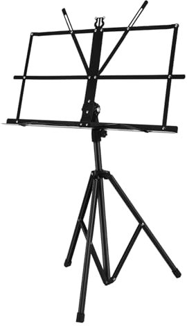 EPIGEIST Notenständer Faltbar Für Notenblätter Tragbarer Musikständer Aus Verstellbarer Höhe Für Klavier Und Gitarre Stabiler Standfuß Platzsparend Für Üben Und Auftreten