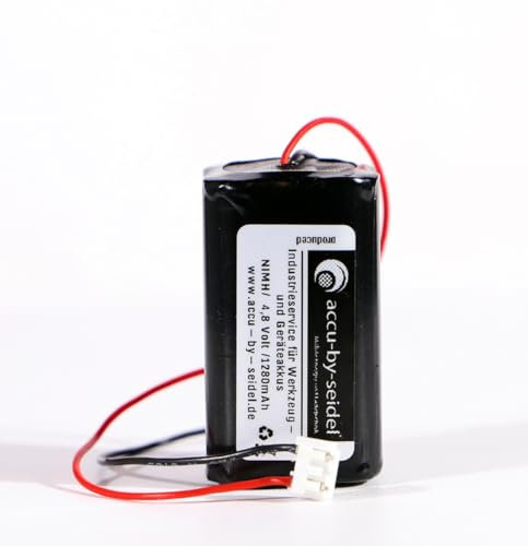 Ersatz-Akku 4,8V 1280mAh NI-MH Hochtemperatur mit 15cm Kabel und Stecker gebräuchlich für Notleuchten, Sicherheitsbeleuchtung, Notlicht