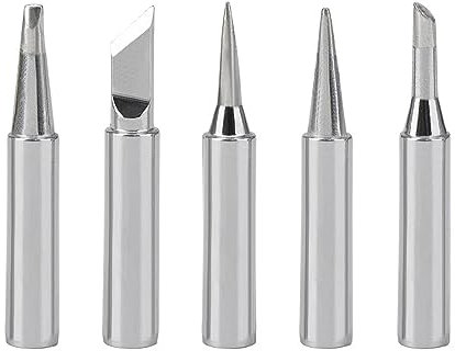 LCUVIMPEX Soldering Iron Tip Chisel Welding Tips Head ， 5Pcs 900M Soldering Iron Head Set Inside Hot Copper Electric(Silver)