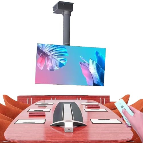 QICBYING Elektrische TV-Deckenhalterung TV-Halterung - Deckenhalterung Für LCD-Fernseher, Für 26-70 Zoll Low Profile-Fernseher, Höhenverstellbarer Motorisierter TV-Lift Mit Fernbedienung(50cm)