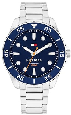 Tommy Hilfiger Uhr mit DREI-Zeiger-Quarzwerk für Herren mit Edelstahlarmband oder Silikonarmband