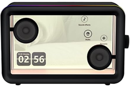 Jectse AI Cloud Frame Lautsprecher Combo, 11.6 '' Dual -Funktionalitätslautsprecher Bilderrahmen mit Umgebungslicht, 16G ROM BT5.2 WiFi, Elegantes 3D -Design, Volles Bass, (Black)