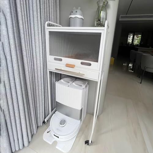 AquariumstäNder Fischständer, Ständer, Schrank, Kehrmaschine, Beistelltisch, Roboter-Staubsauger, mobiler Roboter-Staubsauger, Nacht, Acryltüren, Regal, Home-Office-Aufbewahrungshalterung