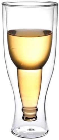 Doppelwandige Bierkrüge zum Einfrieren, 30 ml, 300 ml, 266 ml, bruchsicher, Borosilikatglas, isoliert, schweißfrei, für Eisbier, Camping und Hausbar, wiederverwendbar für kalte Getränke