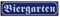 Bier Garten Emaille Schild Biergarten 8 x 30 cm Emailschild blau.