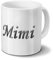 printplanet Tasse mit Namen Mimi - Motiv Chrom-Schriftzug - Namenstasse, Kaffeebecher, Mug, Becher, Kaffeetasse - Farbe Weiß