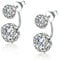 Unendlich U 925 Sterling Silber Kubische Zirkonia Doppel-Ohrstecker Ohrringe für Damen mit Mehrere Trageform