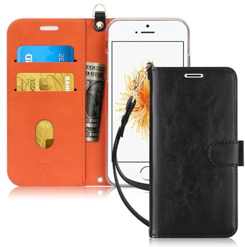 Fyy iPhone 7/8 Case, iPhone SE 2020 Case, [RFID Blocking] Flip Leather Wallet Phone Case Protective Shockproof Cover with Card Holder for Apple iPhone 7/8/SE 2020 4.7 Black