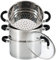 Royal Cuisine 3 Tier Multi Layer Stainless Steel 20cm Steamer cooking Pot With Stackable Pan Insert/Glass Lid Cookware Set food steamer with Silicone Handles induction cookware