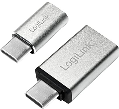 LogiLink AU0040 USB 3.1 (Typ C) auf USB 3.0 (Typ A) Micro USB Adapter Silber
