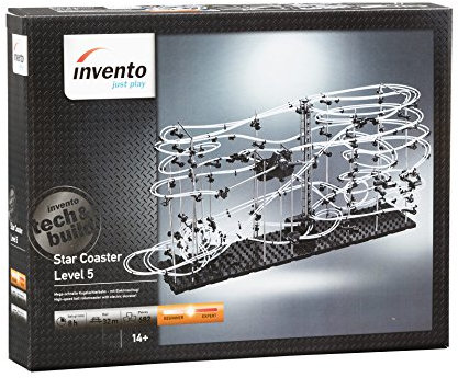 Invento just play - Star Coaster: Level 5, batteriebetriebene Kugel-Achterbahn mit Schienen und Stahlkugeln, Konstruktionsbausatz, Herausforderung und Spaß für Jugendliche und Erwachsene ab 14 Jahren