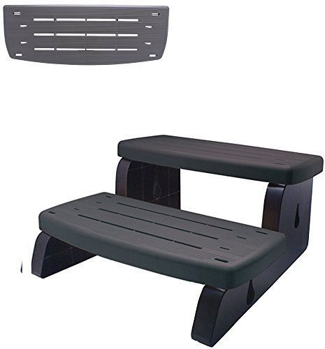 Waterway Europe Whirlpool Pool Zubehör Outdoor 2-Stufen Treppe Doppelstufe Einstiegstreppe Kunststoff bis 360 kg belastbar Charcoal Grau