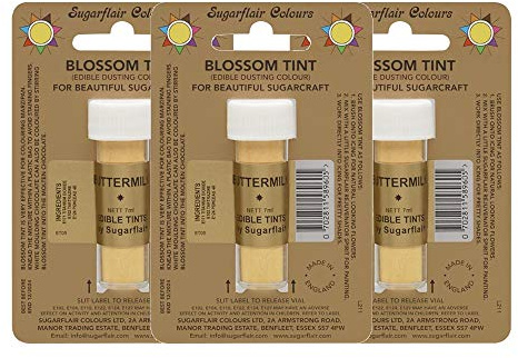 3 x Sugarflair Buttermilk Edible Blossom Tints Food Colour Colouring Dust Powder