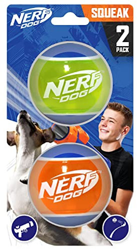 Nerf Dog 6,3 cm TPR Quietschen Tennis Ball 2er Pack…