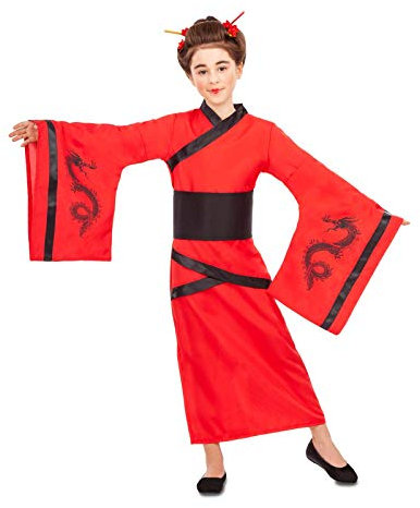 Déguisement de Chinoise Rouge pour Fille S-(5/6 Ans)
